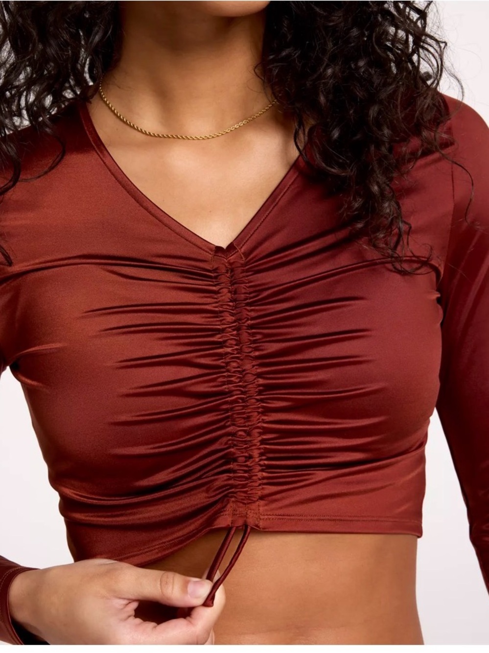 CALIA Women's Long Sleeve Ruched Swim Rashguard